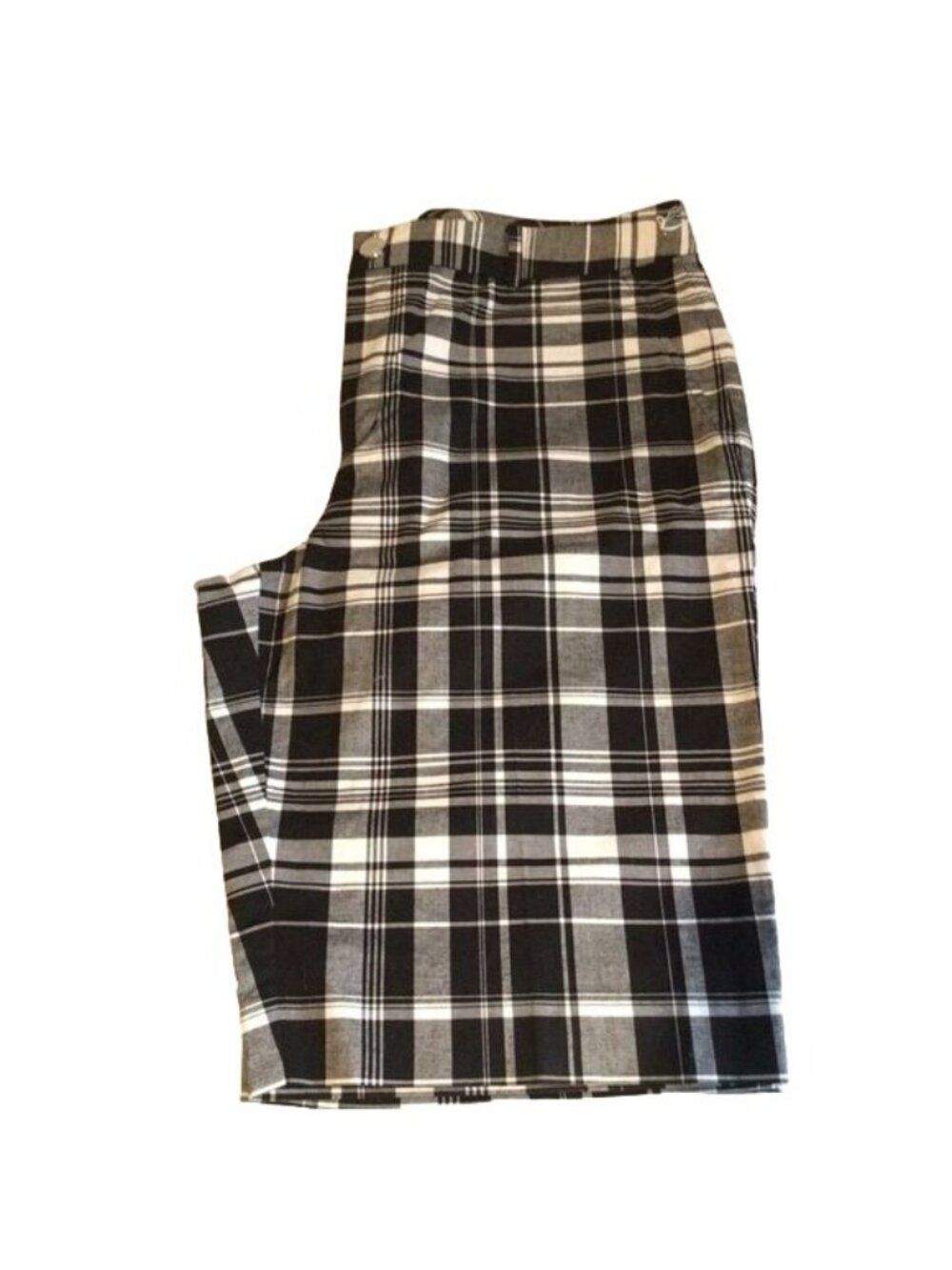 Lauren Active Ralph Lauren L-RL Golf Apparel Shorts Black White Plaid Size 10
